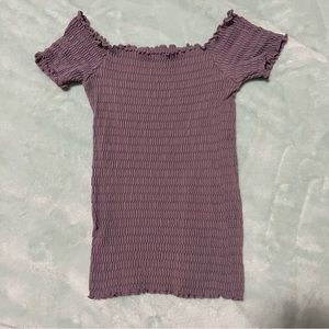 aura scrunchy off the shoulder top